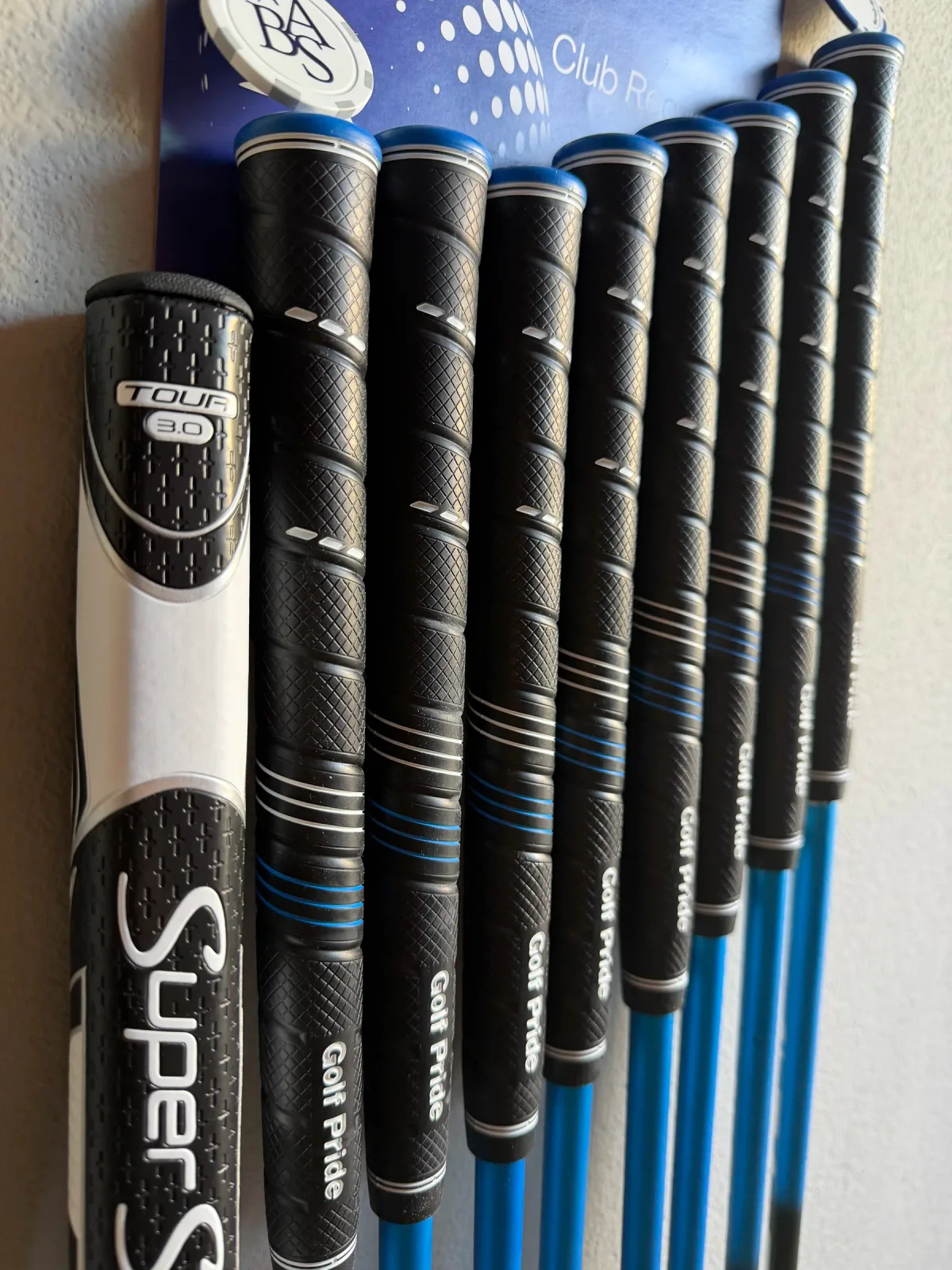 Finished Golf Pride CP2 set with a SuperStroke Tour 3.0 putter grip